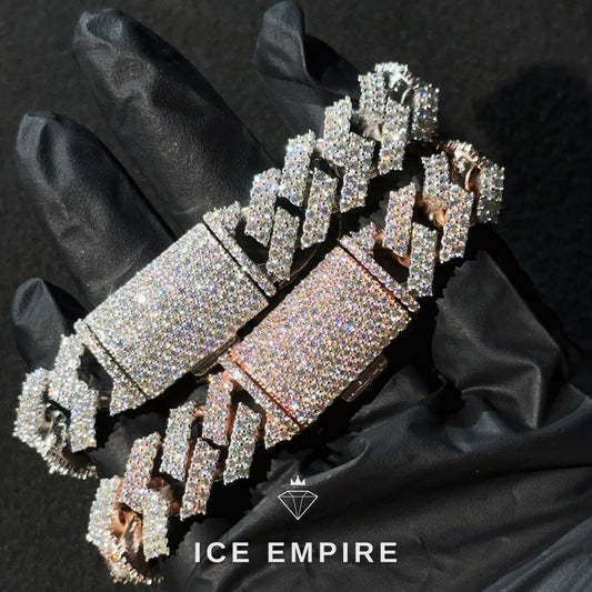 Iced Out Rose Gold Plated Moissanite Cuban Chain