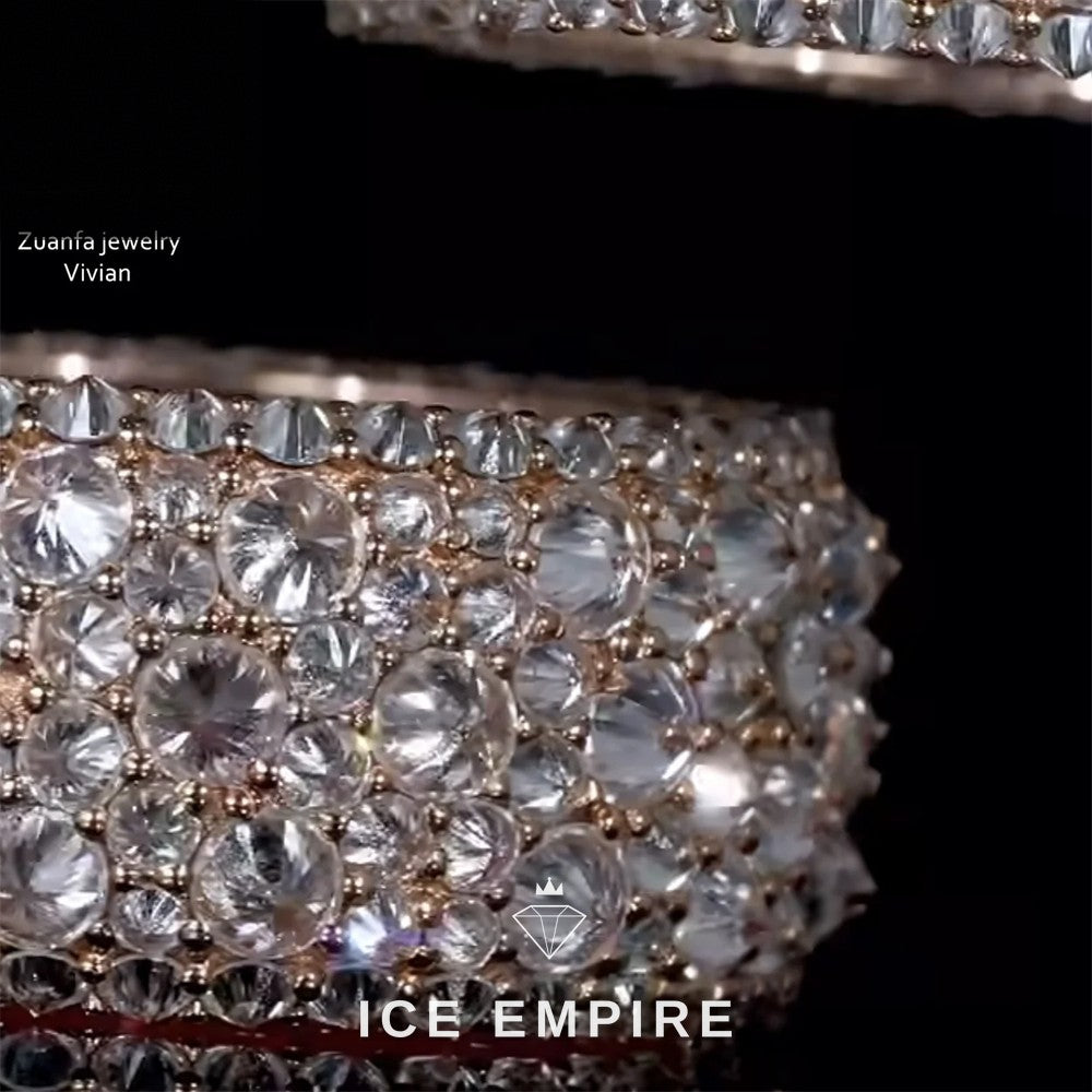 Iced Out 925 Silver Moissanite Ring