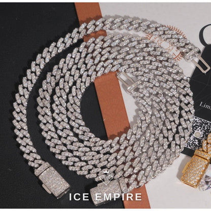 Iced Out Gold Plated Moissanite Cuban Chain