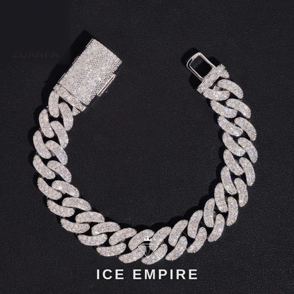 Iced Out 925 Silver Moissanite Cuban Chain
