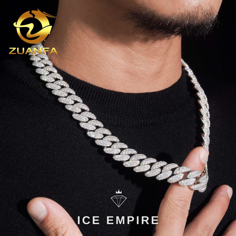 Iced Out Rose Gold Plated Moissanite Cuban Chain
