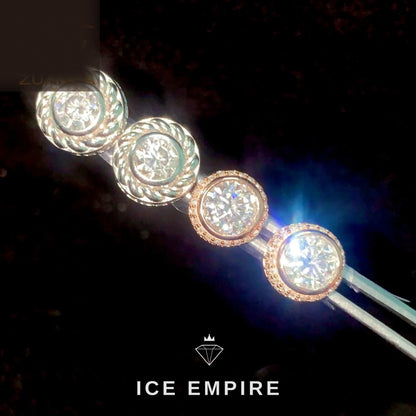 Iced Out Gold Plated Moissanite Stud Earrings