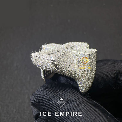 Iced Out Baguette 925 Silver Moissanite Ring