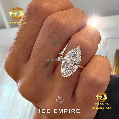 Iced Out 14K Gold Lab Grown Diamond Engagement Ring