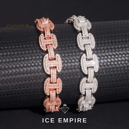Iced Out Rose Gold Plated Moissanite Cuban Chain