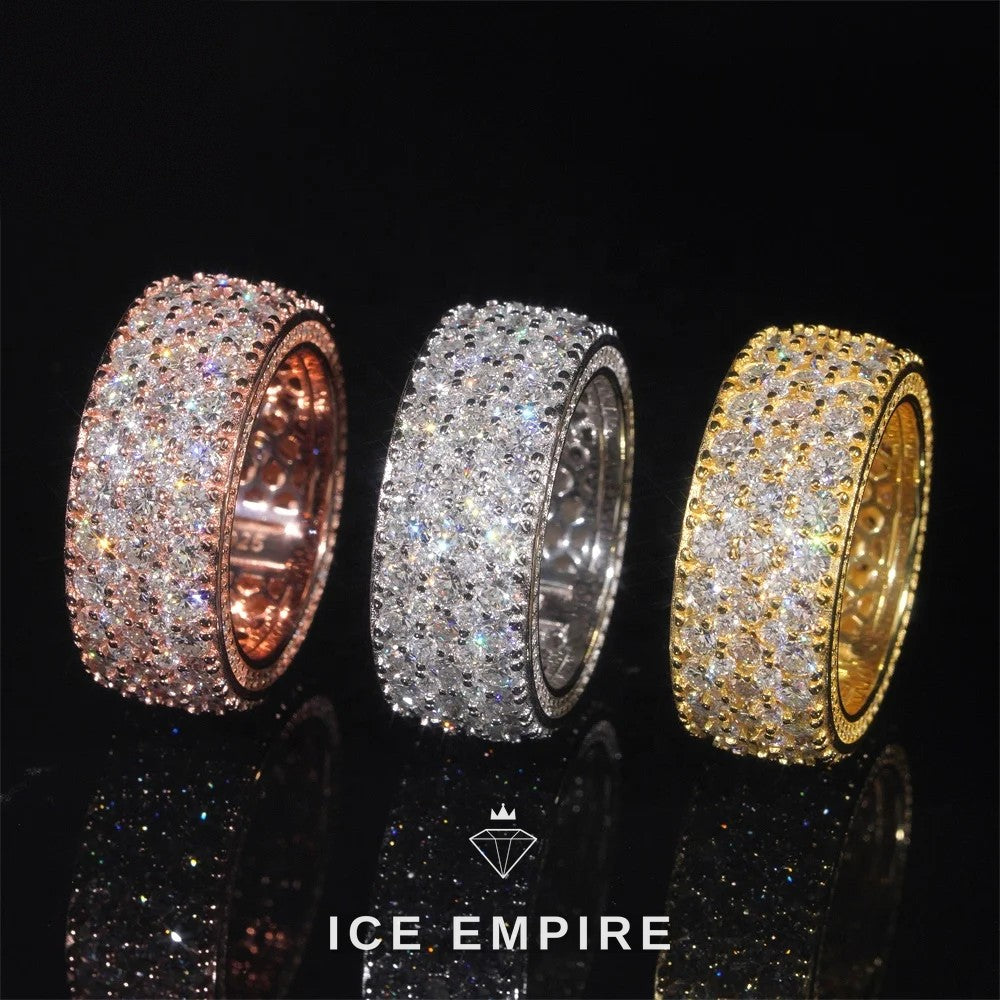 Iced Out 925 Silver Moissanite Ring