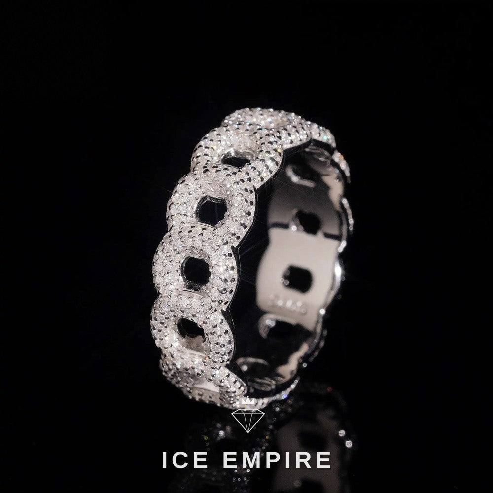 Iced Out 925 Silver Moissanite Ring