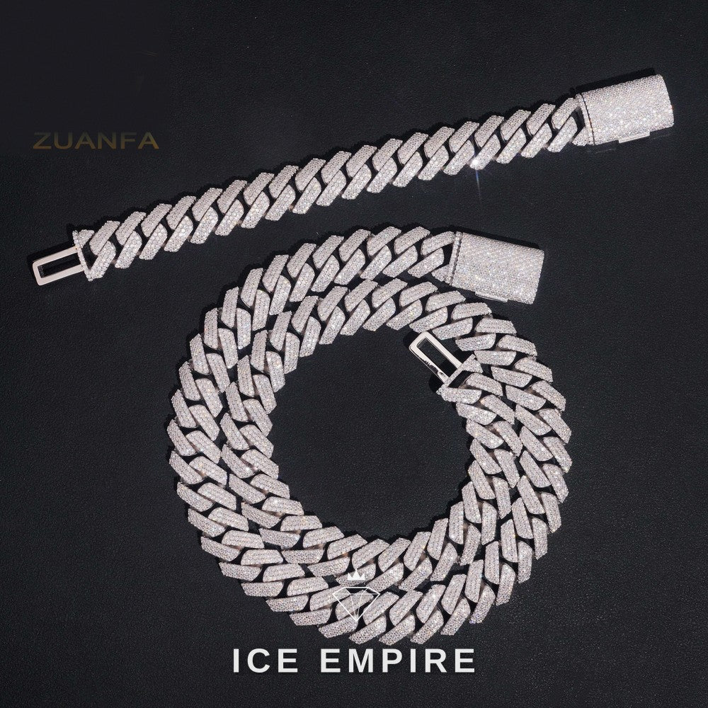 Iced Out Rose Gold Plated Moissanite Cuban Chain