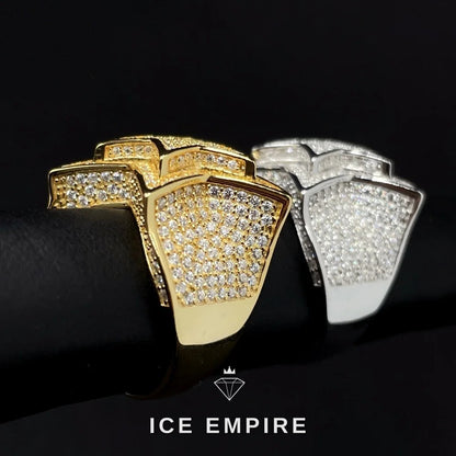 Iced Out 925 Silver Moissanite Ring