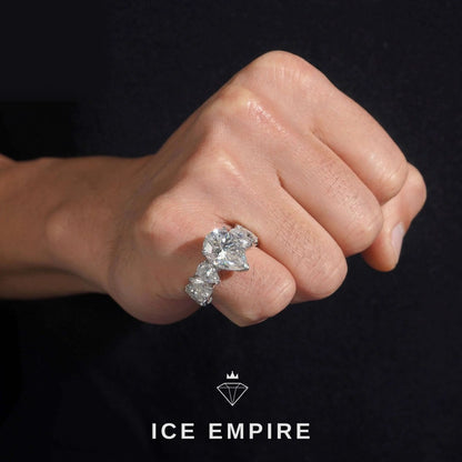 Iced Out 10K Gold Moissanite Ring