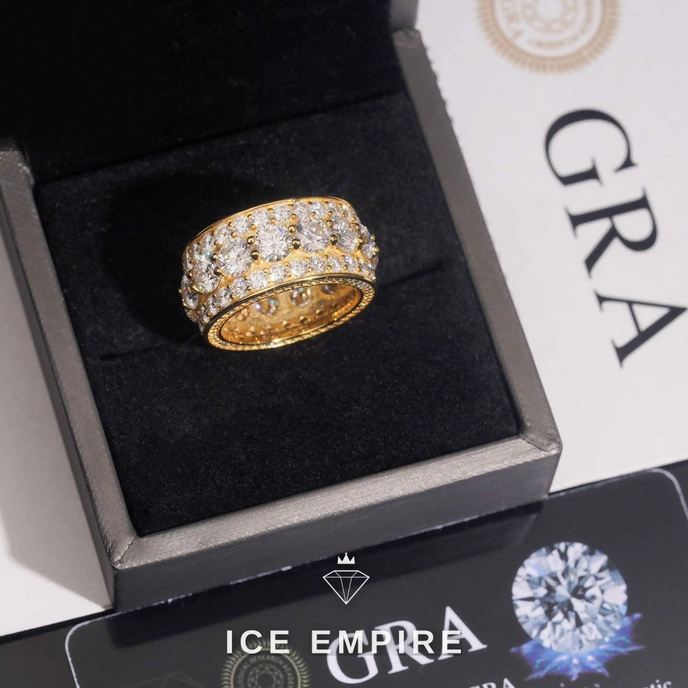 Iced Out 925 Silver Moissanite Ring