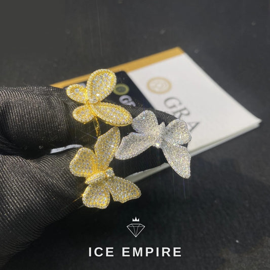 Iced Out Rose Gold Plated Moissanite Ring