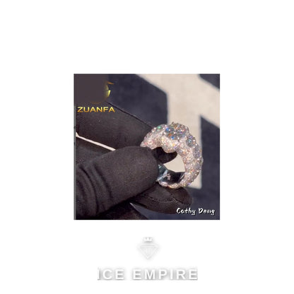 Iced Out 925 Silver Moissanite Ring
