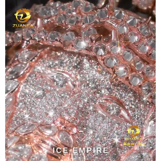 Iced Out Rose Gold Moissanite Pendant