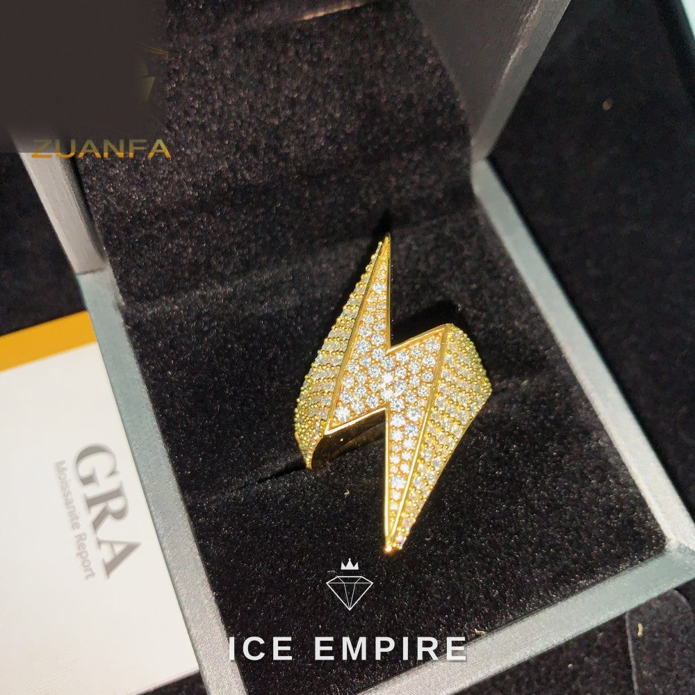 Iced Out Gold Plated Moissanite Ring