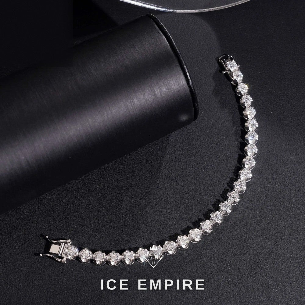 Iced Out 925 Silver Moissanite Tennis Bracelet