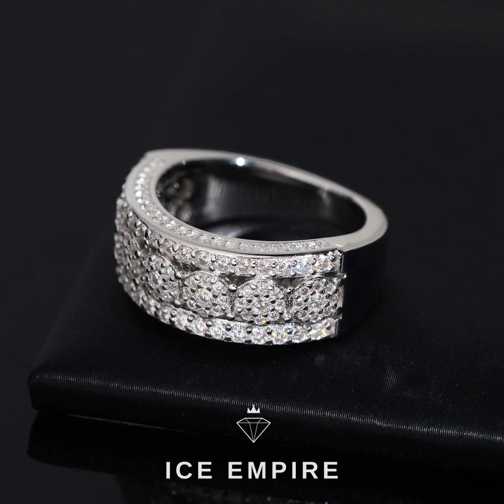 Iced Out 925 Silver Moissanite Ring