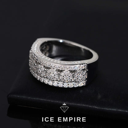 Iced Out 925 Silver Moissanite Ring