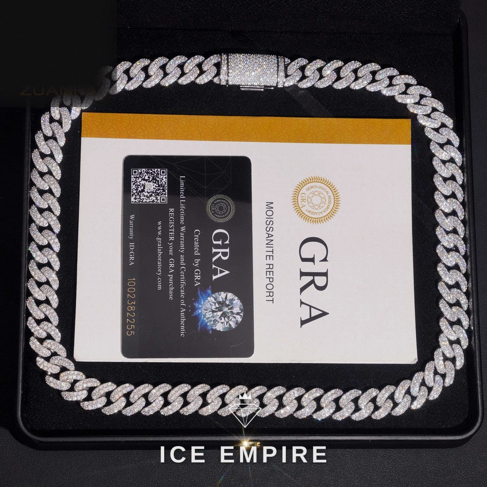 Iced Out Rose Gold Plated Moissanite Cuban Chain