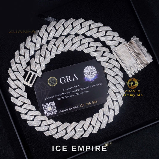 Iced Out Gold Plated Moissanite Cuban Chain