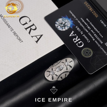 Iced Out 925 Silver Moissanite Ring