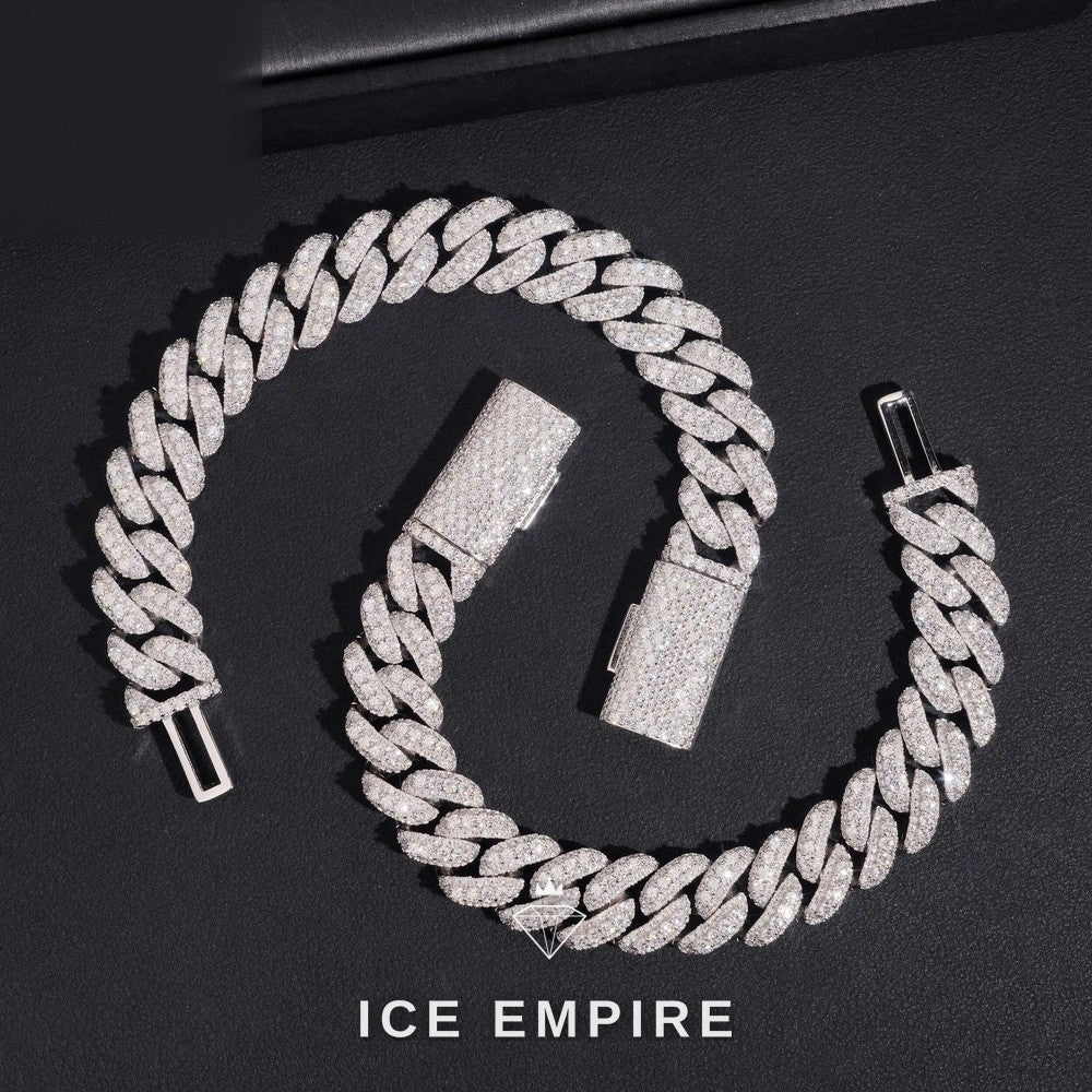 Iced Out Rose Gold Plated Moissanite Cuban Chain