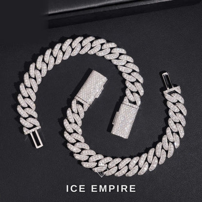 Iced Out Rose Gold Plated Moissanite Cuban Chain