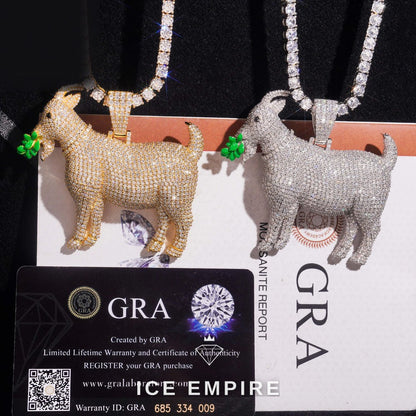 Iced Out Rose Gold Plated Moissanite Pendant