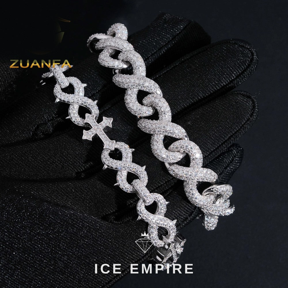Iced Out Rose Gold Plated Moissanite Cuban Chain