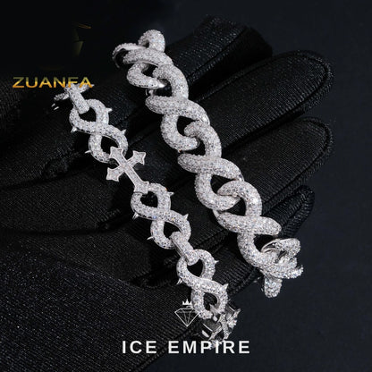 Iced Out Rose Gold Plated Moissanite Cuban Chain
