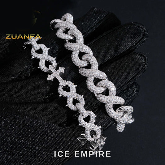 Iced Out Rose Gold Plated Moissanite Cuban Chain