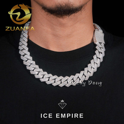 Iced Out Rose Gold Plated Moissanite Cuban Chain