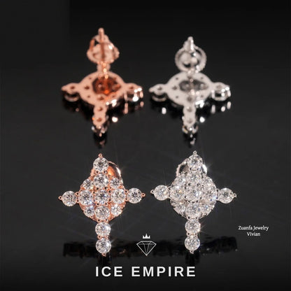 Iced Out Gold Plated Moissanite Stud Earrings