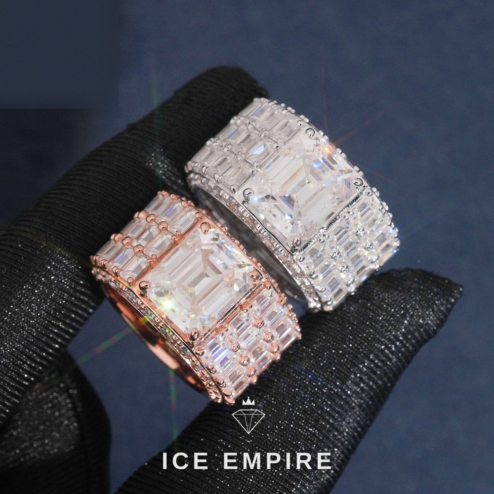 Iced Out 925 Silver Moissanite Ring