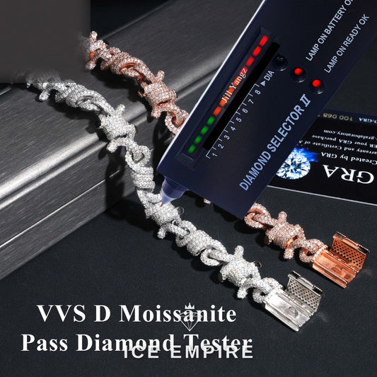 Iced Out 925 Silver Moissanite Cuban Chain