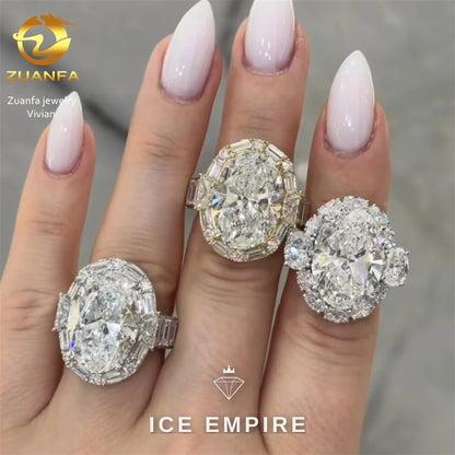 Iced Out 925 Silver Moissanite Wedding Band