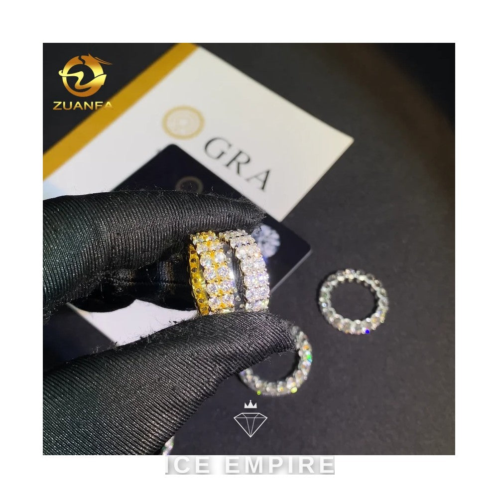Iced Out Gold Plated Moissanite Wedding Band