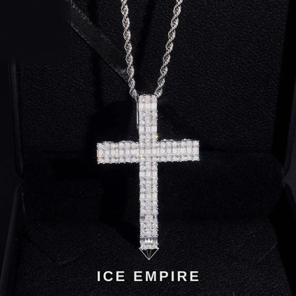 Iced Out Baguette 925 Silver Moissanite Pendant