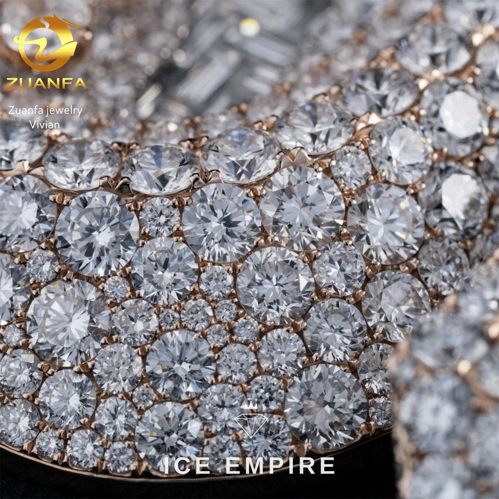 Iced Out Cross Gold Plated Moissanite Pendant