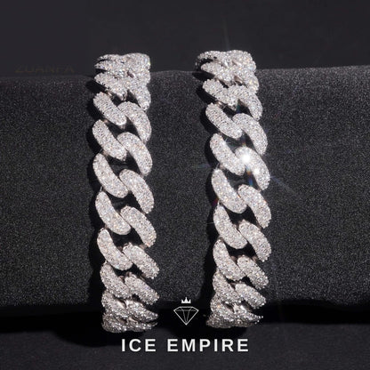 Iced Out 925 Silver Moissanite Cuban Chain