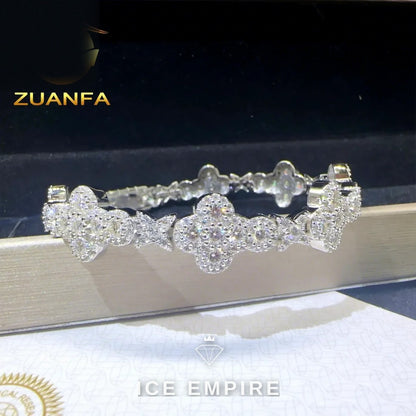 Iced Out Cross Rose Gold Plated Moissanite Cuban Chain