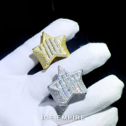 Iced Out 925 Silver Moissanite Ring