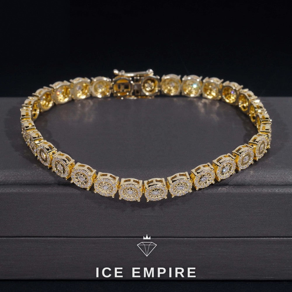 Iced Out Gold Plated Moissanite Bracelet