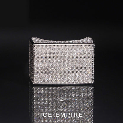 Iced Out 925 Silver Moissanite Ring