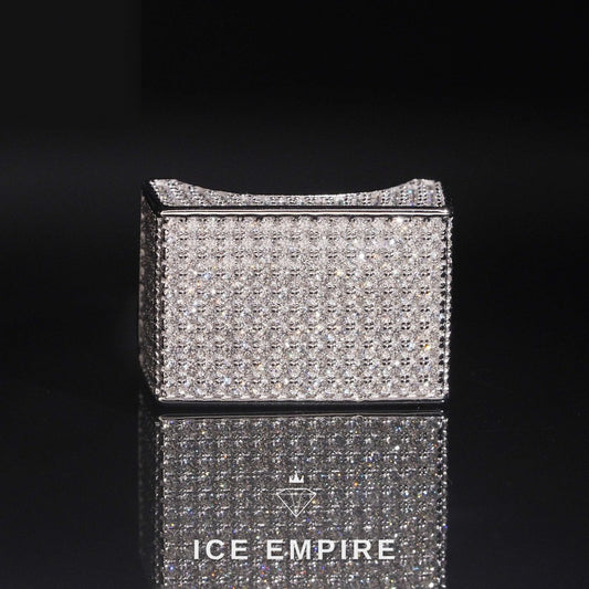 Iced Out 925 Silver Moissanite Ring