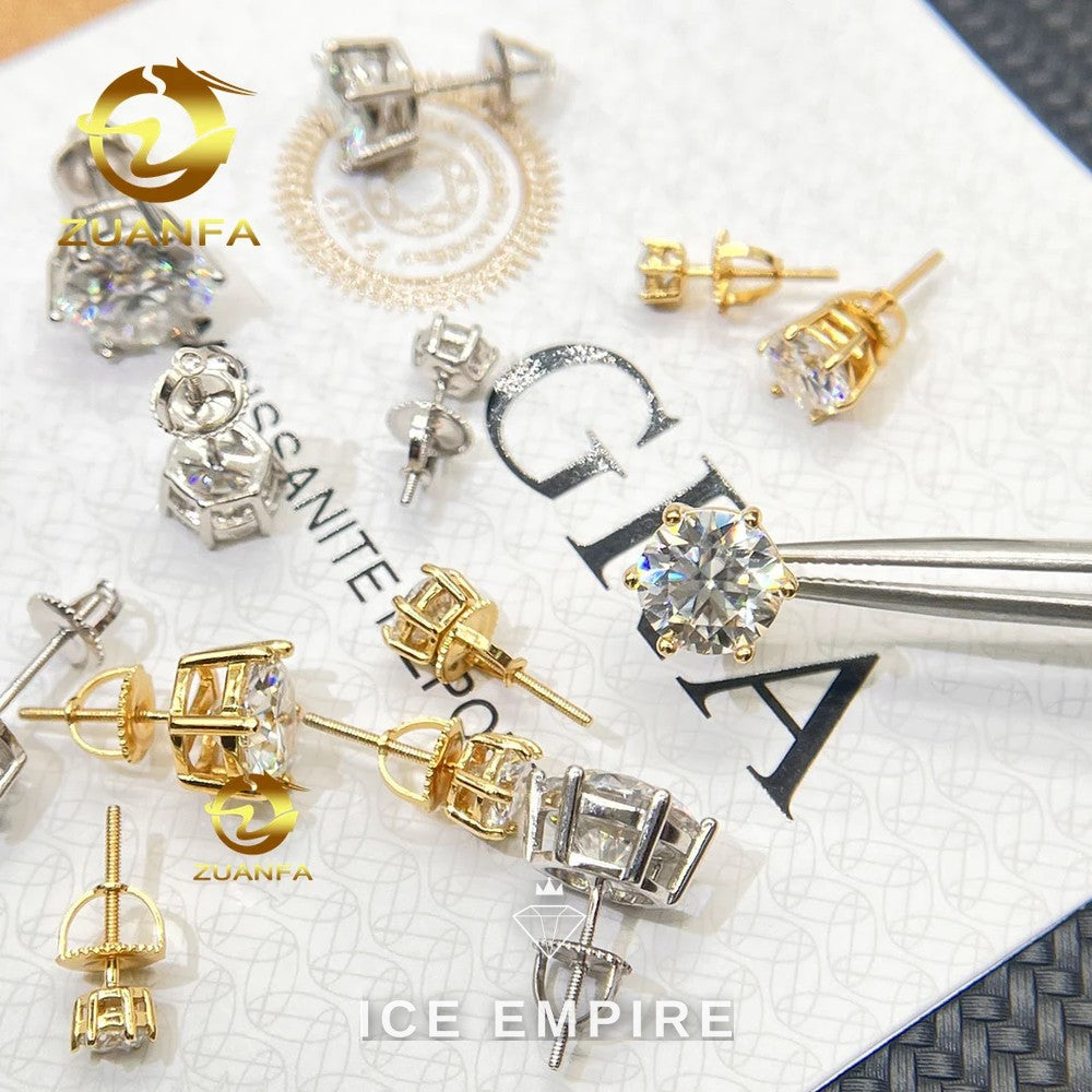 Iced Out 925 Silver Moissanite Earrings