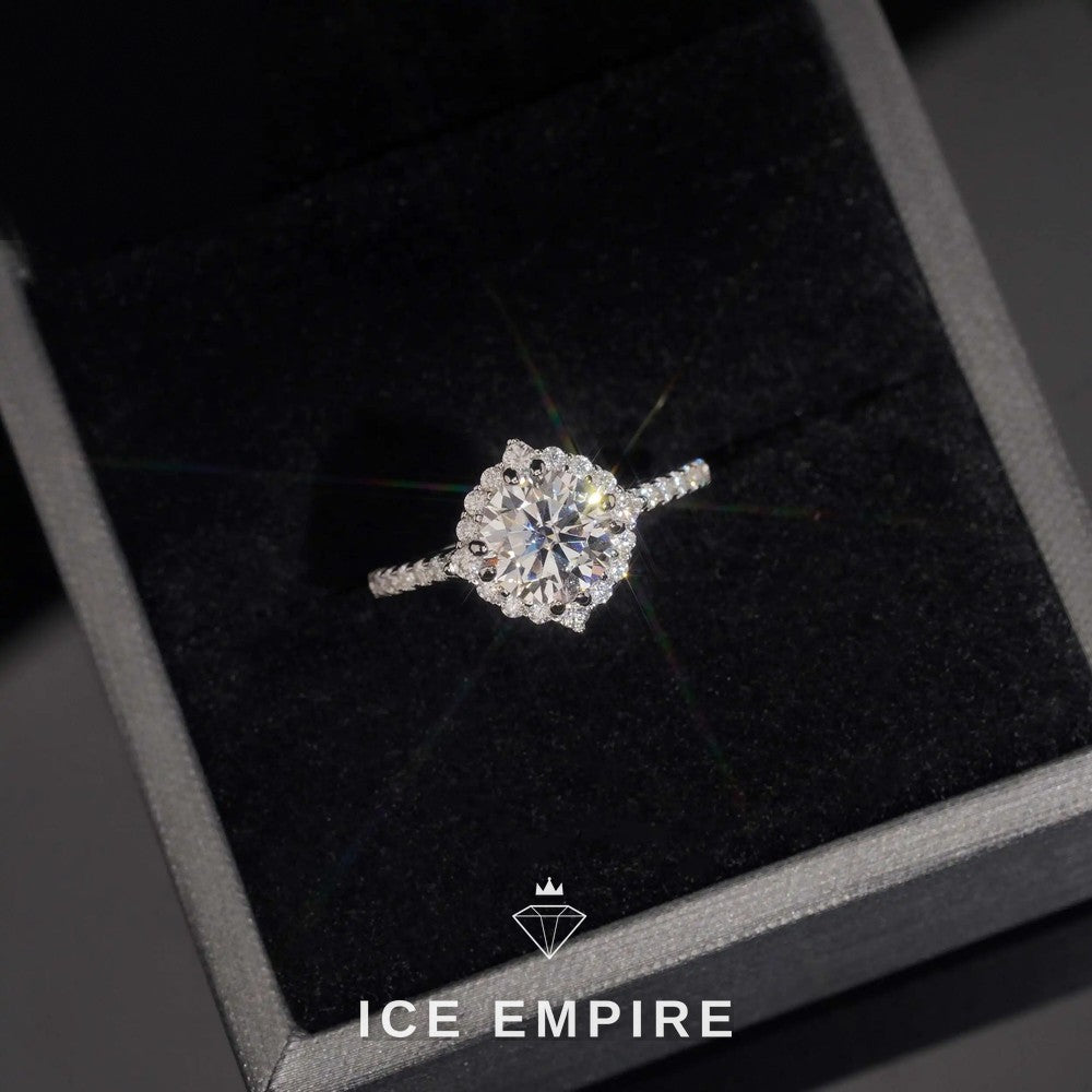 Iced Out 18K Gold Moissanite Wedding Band