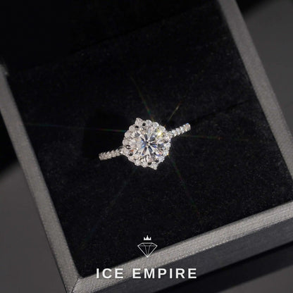 Iced Out 18K Gold Moissanite Wedding Band