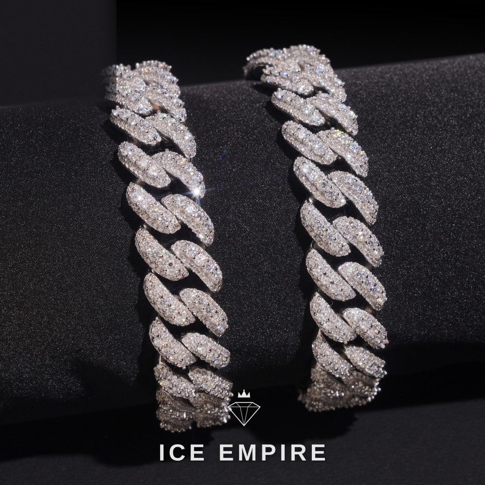 Iced Out Rose Gold Plated Moissanite Cuban Chain