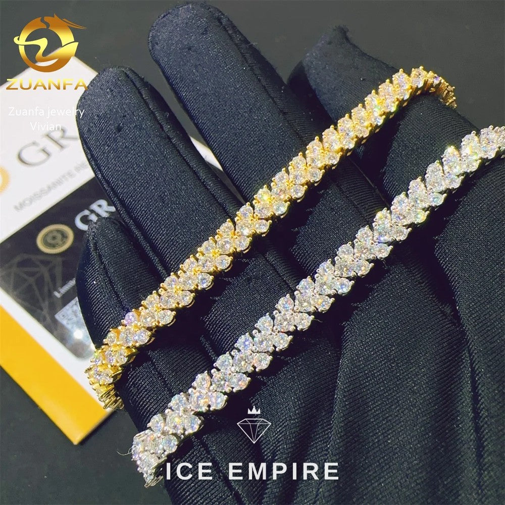 Iced Out 925 Silver Moissanite Tennis Chain